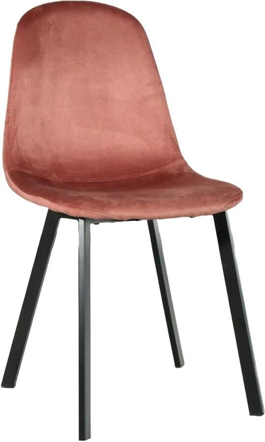 Lizzely Garden & Living SET DEAL: 4 stuks Eetkamerstoel Simpy oud roze velvet eetstoel zetel