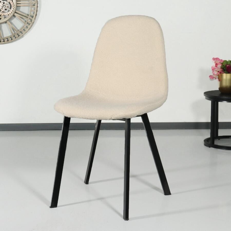 Lizzely Garden & Living SET DEAL: 4 stuks Eetkamerstoel Simpy zand teddy eetstoel zetel - Foto 2