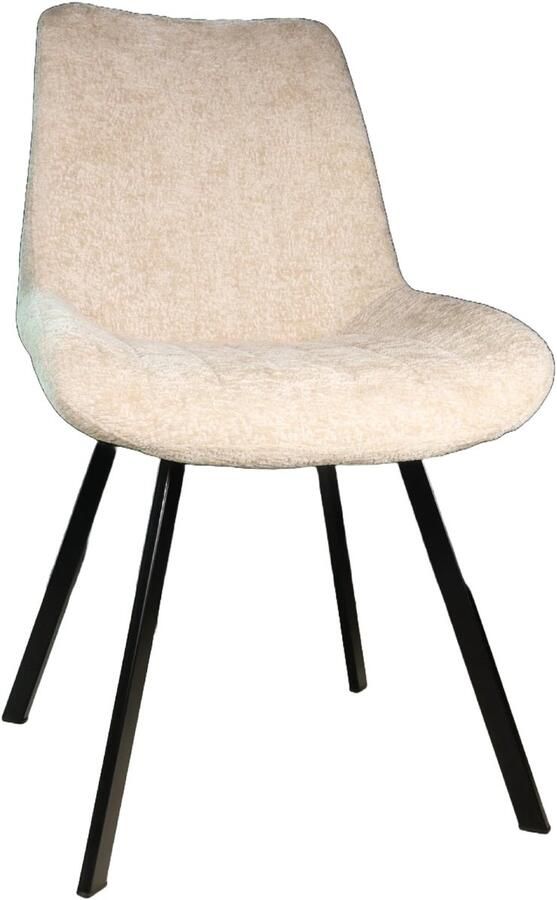 Lizzely Garden & Living SET DEAL: 6 stuks Eetkamerstoel Susta beige chenille eetstoel zetel