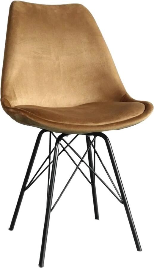 Lizzely Garden & Living Eetkamerstoel Viga bruin velvet eetstoel - Foto 3