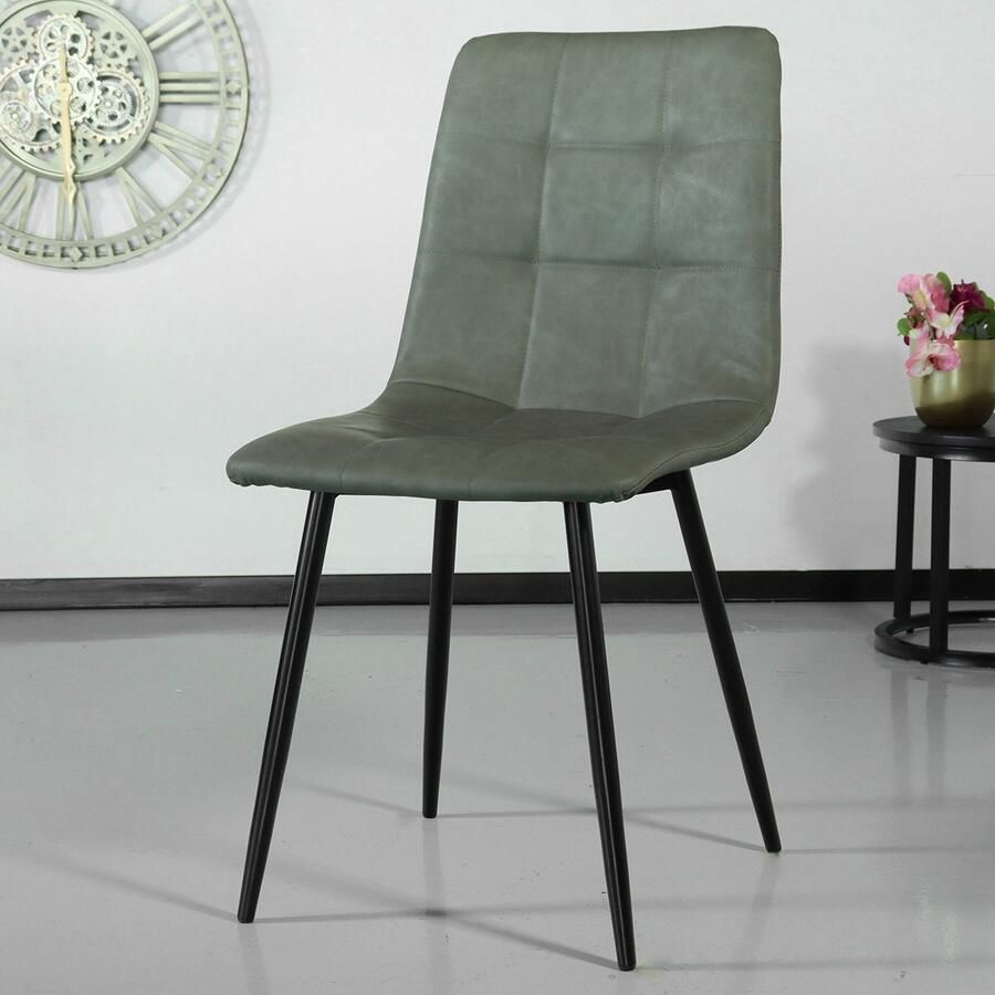 Lizzely Garden & Living SET DEAL: 6 stuks Eetkamerstoel Catoo groen kunstleder eetstoel zetel - Foto 2