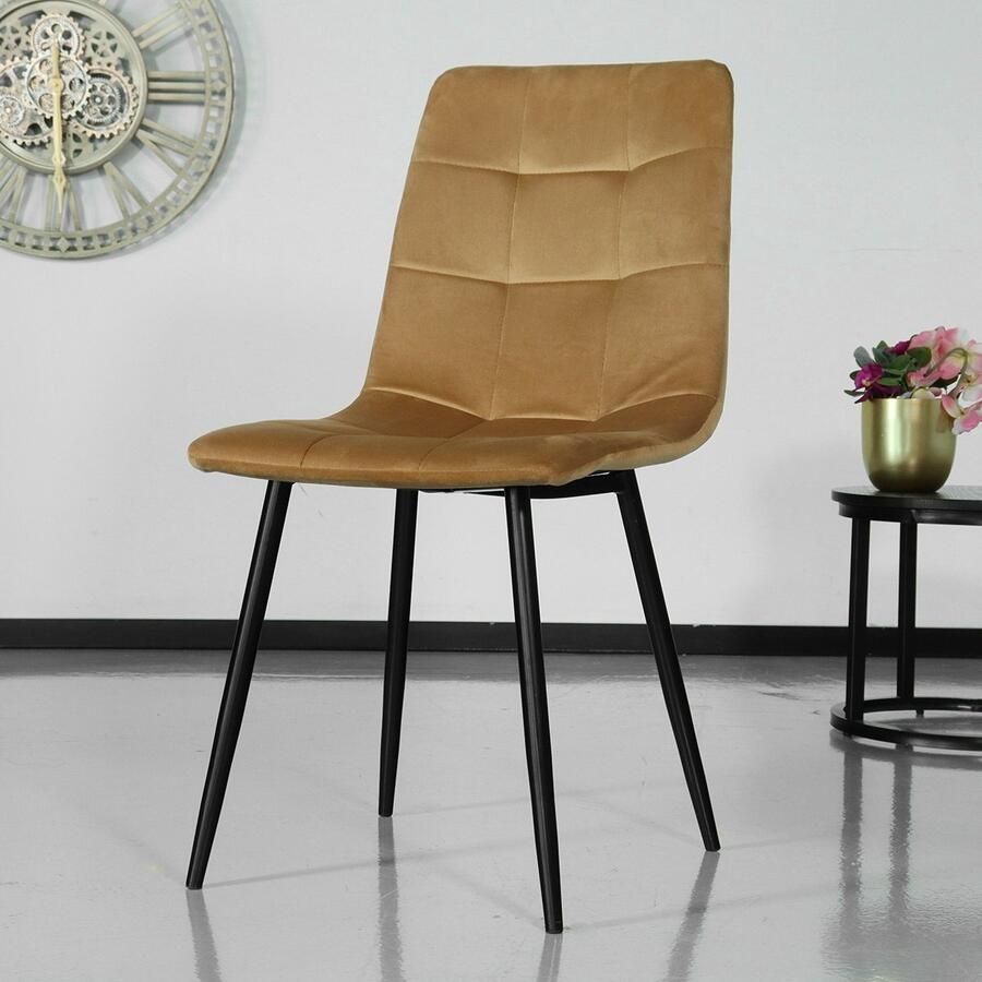 Lizzely Garden & Living SET DEAL: 6 stuks Eetkamerstoel Catoo velvet bruin eetstoel zetel - Foto 2