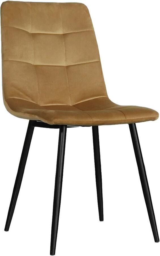 Lizzely Garden & Living SET DEAL: 6 stuks Eetkamerstoel Catoo velvet bruin eetstoel zetel