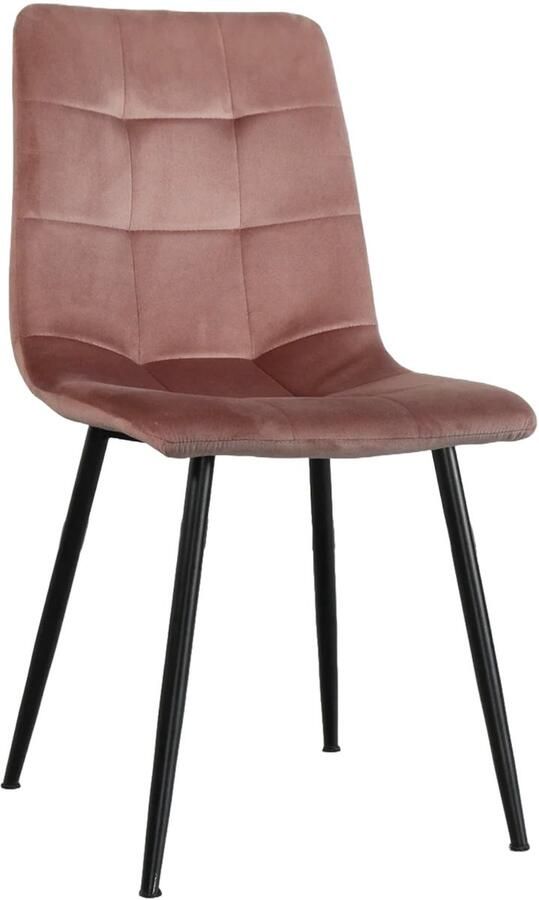 Lizzely Garden & Living Eetkamerstoel Catoo velvet roze eetstoel - Foto 4