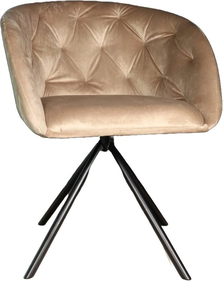 Lizzely Garden & Living SET DEAL: 4 stuks Eetkamerstoel draaibaar Willow taupe velvet eetstoel draaibare stoel zetel - Foto 2