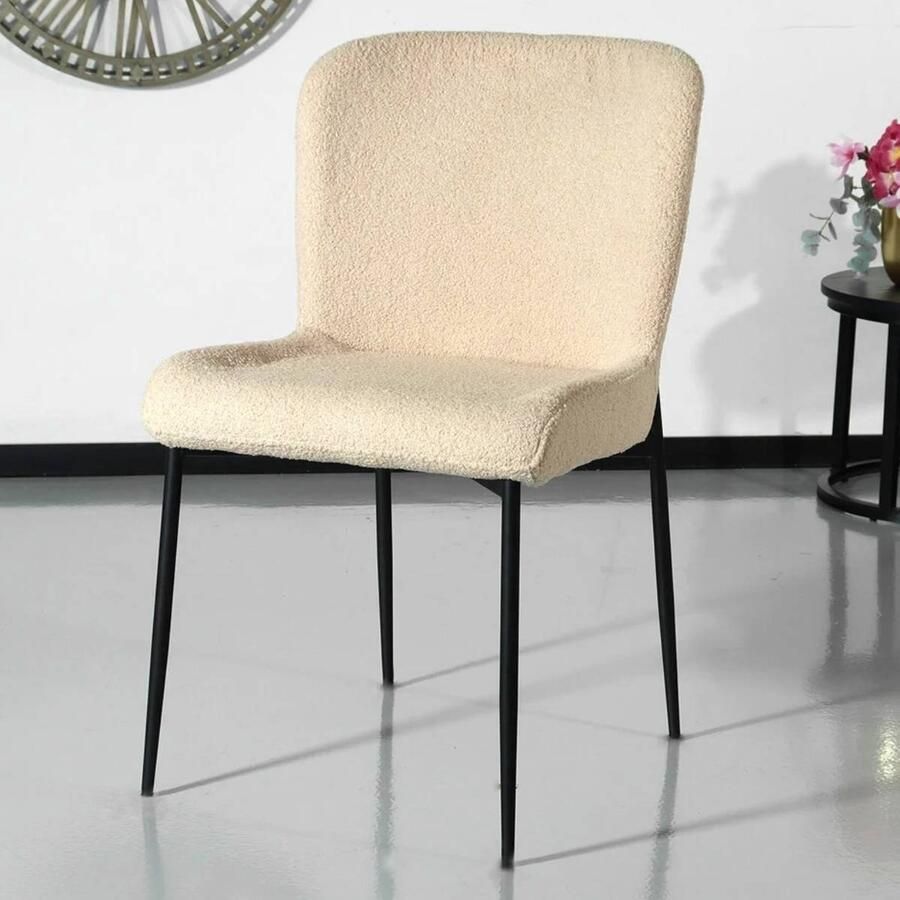 Lizzely Garden & Living SET DEAL: 6 stuks Eetkamerstoel Maxime beige teddy eetstoel