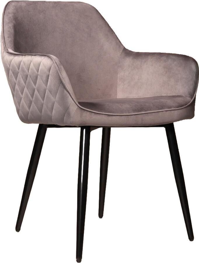 Lizzely Garden & Living SET DEAL: 6 stuks Eetkamerstoel met armleuning Ares velvet grijs eetstoel zetel - Foto 2