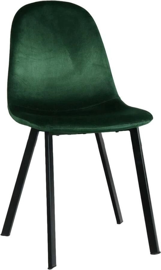 Lizzely Garden & Living SET DEAL: 6 stuks Eetkamerstoel Simpy donkergroen velvet eetstoel zetel