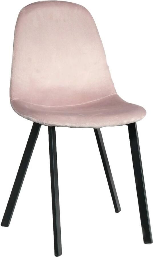 Lizzely Garden & Living SET DEAL: 4 stuks Eetkamerstoel Simpy lichtroze velvet eetstoel zetel