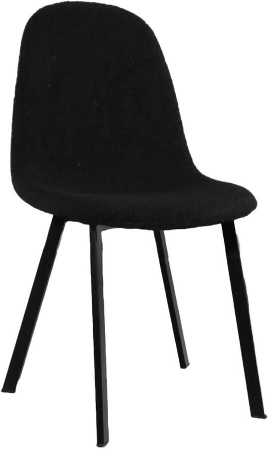 Lizzely Garden & Living SET DEAL: 4 stuks Eetkamerstoel Simpy zwart teddy eetstoel zetel