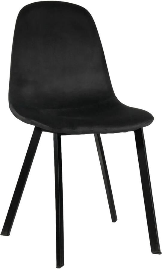 Lizzely Garden & Living SET DEAL: 4 stuks Eetkamerstoel Simpy zwart velvet eetstoel zetel