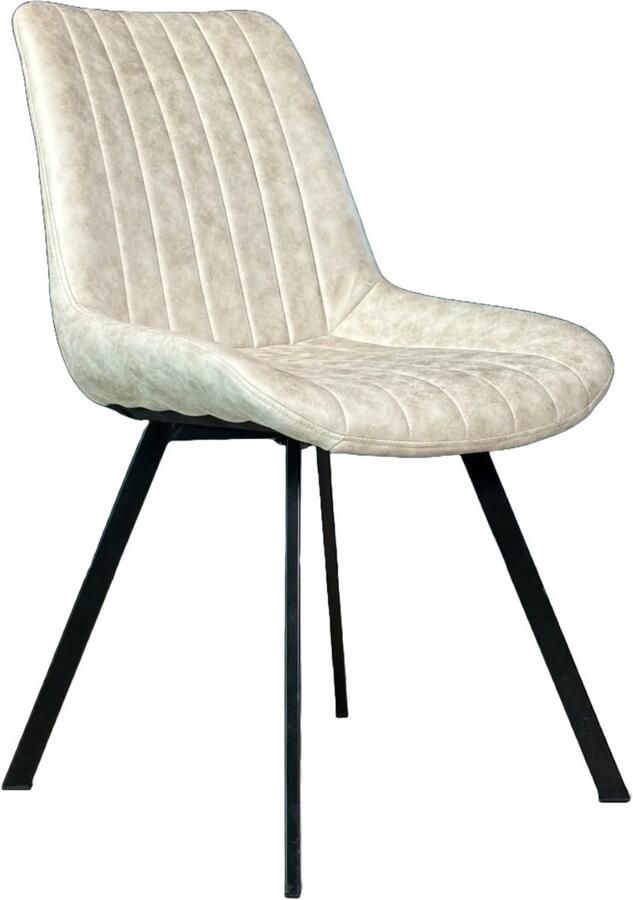 Lizzely Garden & Living SET DEAL: 4 stuks Eetkamerstoel Susta beige microvezel eetstoel zetel