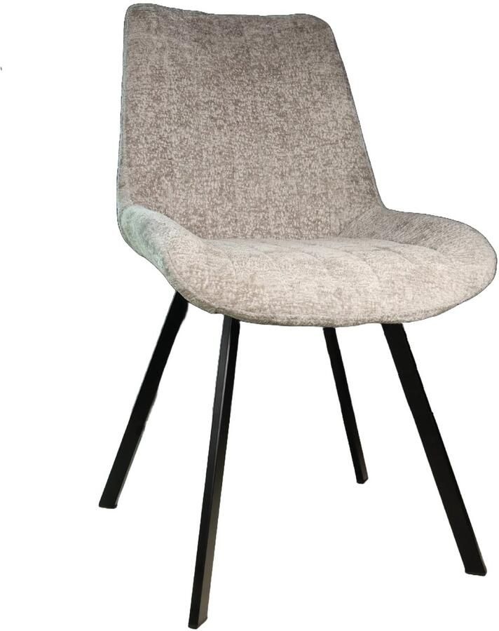 Lizzely Garden & Living SET DEAL: 4 stuks Eetkamerstoel Susta grijs chenille eetstoel zetel