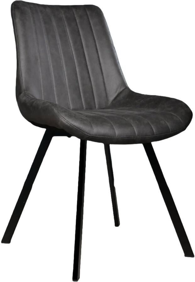 Lizzely Garden & Living Eetkamerstoel Susta grijs microvezel eetstoel zetel - Foto 4