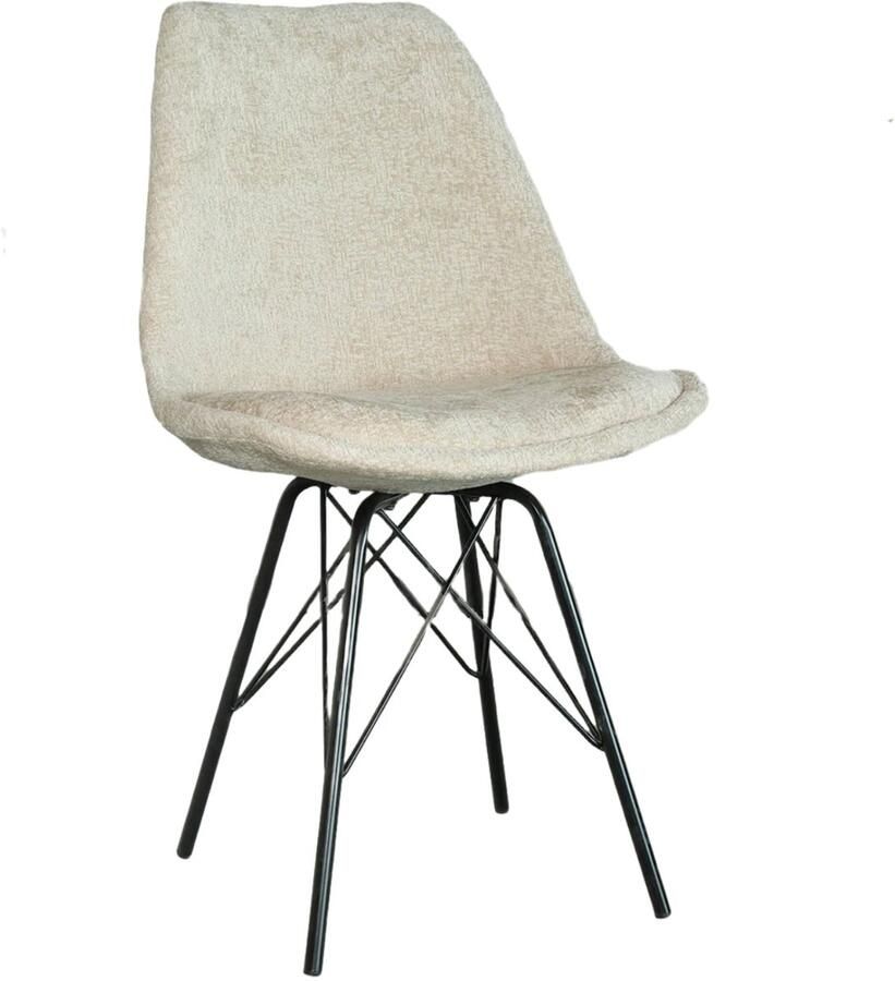 Lizzely Garden & Living Eetkamerstoel Viga beige chenille eetstoel