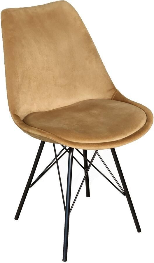 Lizzely Garden & Living SET DEAL: 6 stuks Eetkamerstoel Viga bruin velvet eetstoel zetel - Foto 2