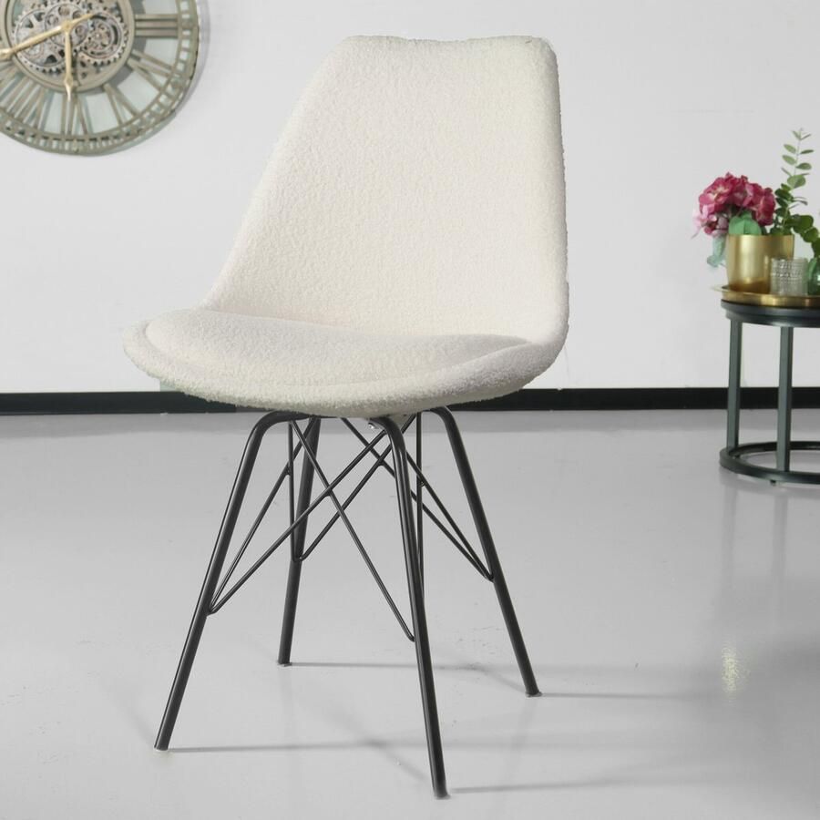 Lizzely Garden & Living SET DEAL: 6 stuks Eetkamerstoel Viga gebroken wit teddy eetstoel - Foto 2