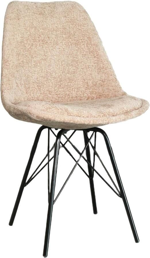 Lizzely Garden & Living Eetkamerstoel Viga taupe chenille eetstoel