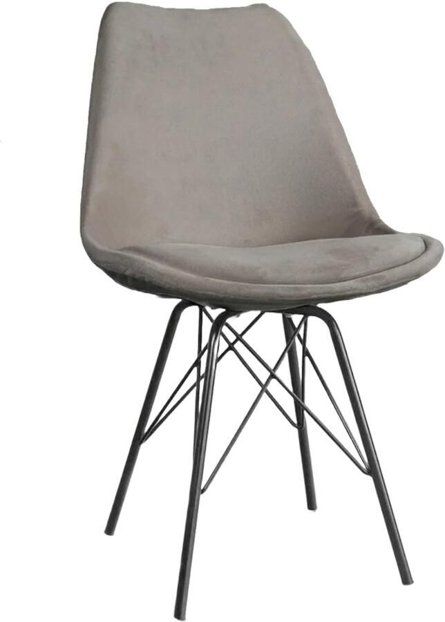 Lizzely Garden & Living SET DEAL: 6 stuks Eetkamerstoel Viga lichtbruin velvet eetstoel