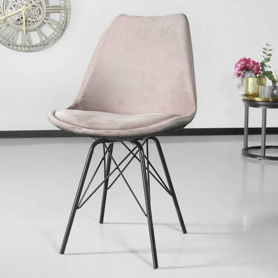 Lizzely Garden & Living SET DEAL: 4 stuks Eetkamerstoel Viga zand velvet eetstoel - Foto 2