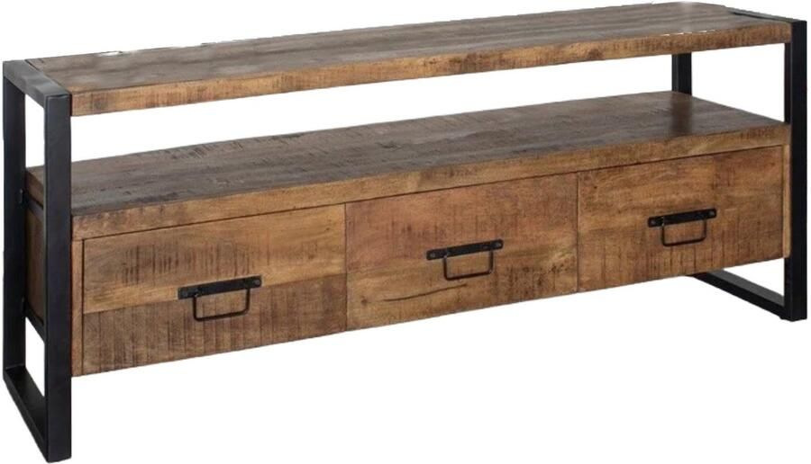Lizzely Garden & Living TV meubel industrieel mangohout Ilse 150cm tv kast duurzaam mango massief hout tv-meubel - Foto 2