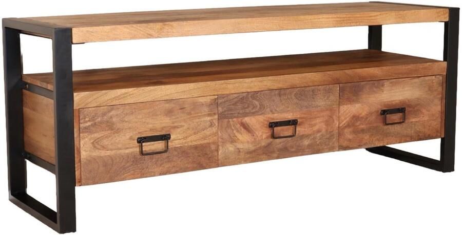 Lizzely Garden & Living TV meubel industrieel mangohout Ilse 150cm tv kast duurzaam mango massief hout tv-meubel - Foto 4