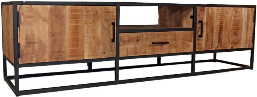 Lizzely Garden & Living TV meubel industrieel mangohout Iris 180cm tv kast duurzaam mango massief hout tv-meubel - Foto 3
