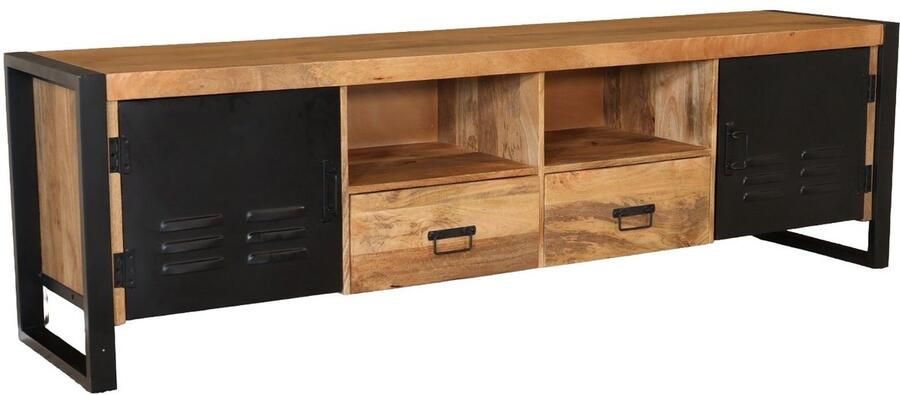 Lizzely Garden & Living TV meubel industrieel mangohout Nova 200cm tv kast duurzaam mango massief hout tv-meubel - Foto 4
