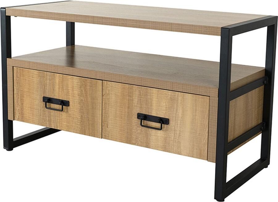 Lizzely Garden & Living TV meubel industrieel melamine Harper 100cm tv kast duurzaam mango massief hout tv-meubel - Foto 2