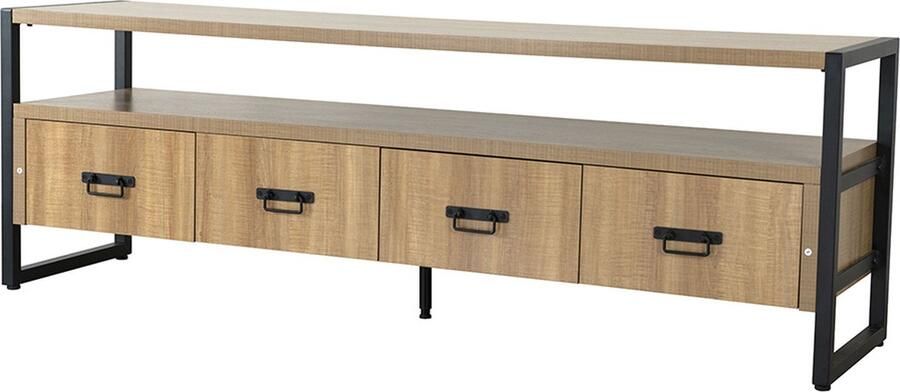 Lizzely Garden & Living TV meubel industrieel melamine Harper 180cm tv kast duurzaam mango massief hout tv-meubel - Foto 2