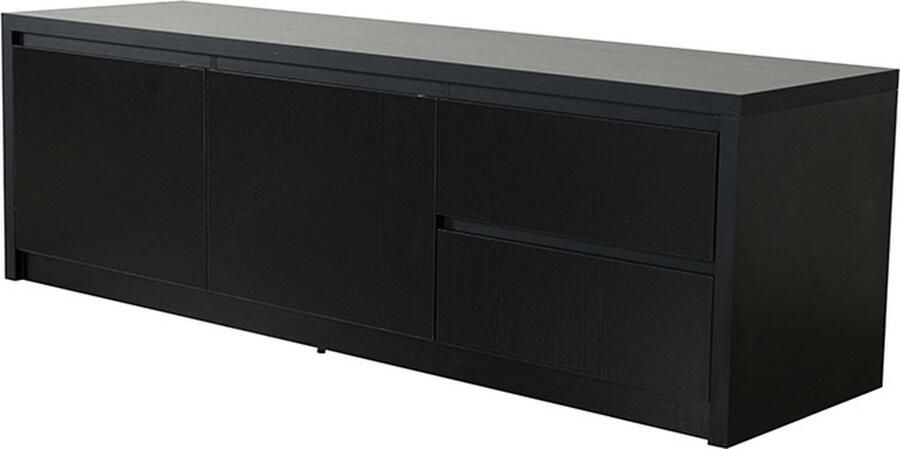 Lizzely Garden & Living Tv meubel melamine Cassie zwart 180cm tv kast duurzaam mango massief hout tv-meubel - Foto 2