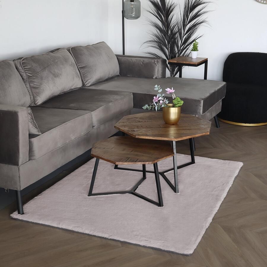 Lizzely Garden & Living Vloerkleed rechthoek 120x160cm roze hoogpolig tapijt Liv fluffy vloerkleed - Foto 2