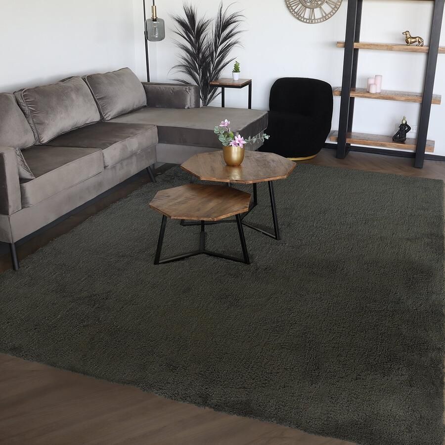 Lizzely Garden & Living Vloerkleed rechthoek 230x340cm groen hoogpolig tapijt Avelyn fluffy vloerkleed - Foto 3