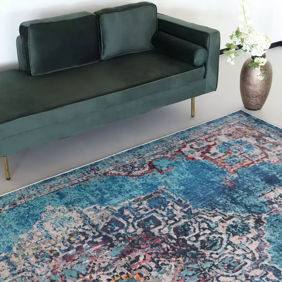 Lizzely Garden & Living Vloerkleed vintage 200x300cm blauw perzisch oosters tapijt - Foto 1