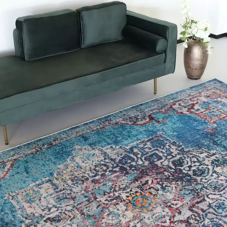 Lizzely Garden & Living Vloerkleed vintage 200x350cm blauw perzisch oosters tapijt