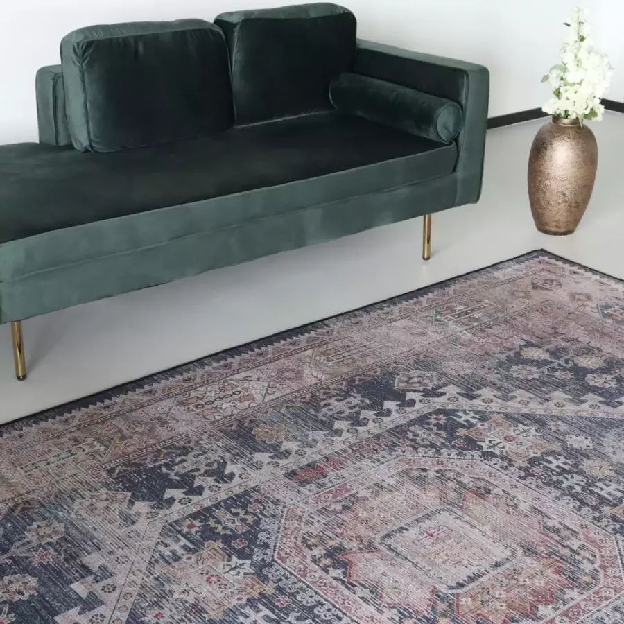 Lizzely Garden & Living Vloerkleed vintage 200x350cm rood blauw perzisch oosters tapijt