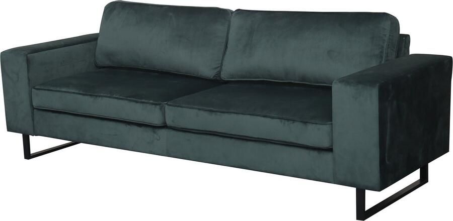 Lizzely Garden & Living Zitbank Alba 3-zits donkergroen velvet bank stof bankstel zetel - Foto 2