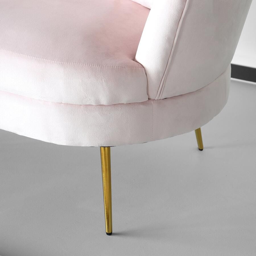 Lizzely Garden & Living Zitbank Belle 2 zits velvet roze bankstel 140cm stof incl. 2 kussens bank zetel - Foto 2