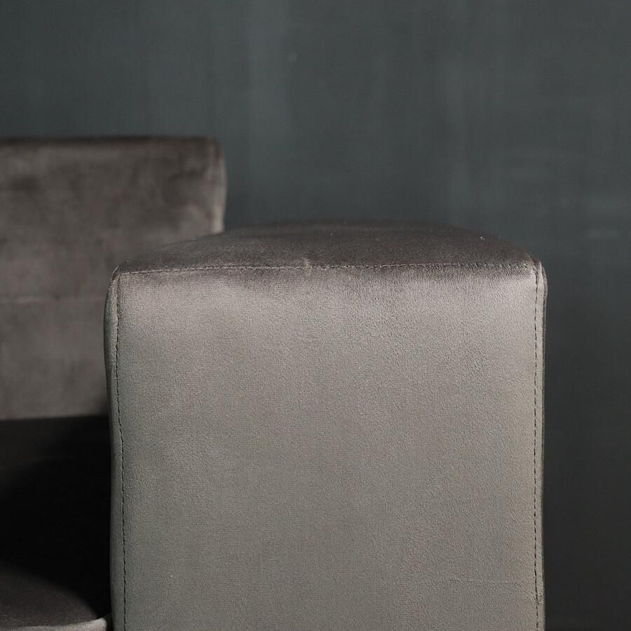 Lizzely Garden & Living Zitbank Zora 2 5-zits antraciet velvet bank stof bankstel