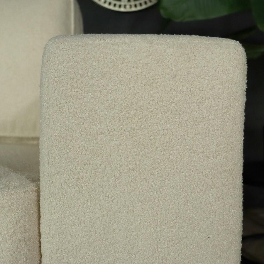 Lizzely Garden & Living Zitbank Zora 2 5-zits beige teddy bank stof bankstel zetel