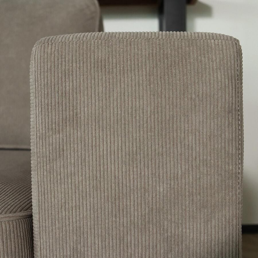 Lizzely Garden & Living Zitbank Zora 2 5-zits taupe ribstof bank stof bankstel zetel - Foto 2