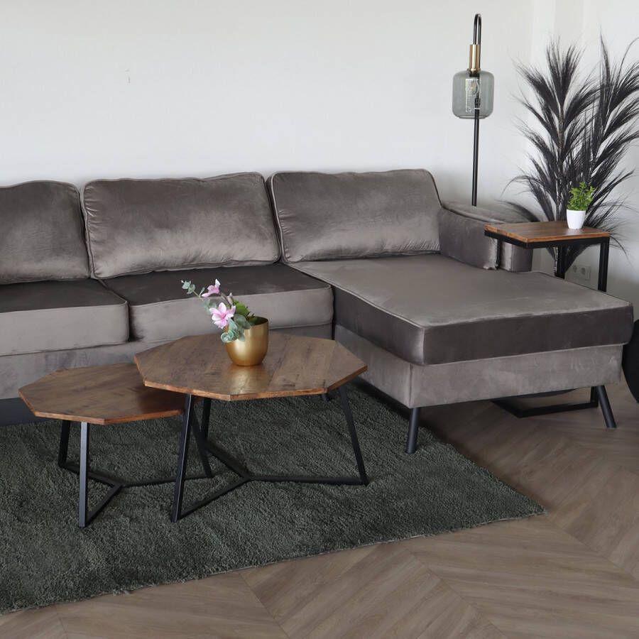 Lizzely Garden & Living Vloerkleed rechthoek 140x200cm groen hoogpolig tapijt Avelyn fluffy vloerkleed