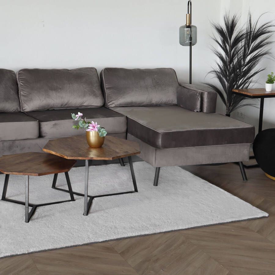 Lizzely Garden & Living Vloerkleed rechthoek 160x230cm crème wit hoogpolig tapijt Liv fluffy vloerkleed