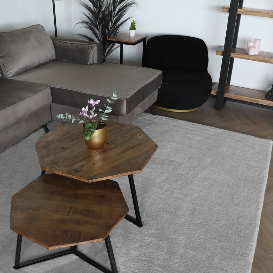 Lizzely Garden & Living Vloerkleed rechthoek 200x290cm crème wit hoogpolig tapijt Liv fluffy vloerkleed