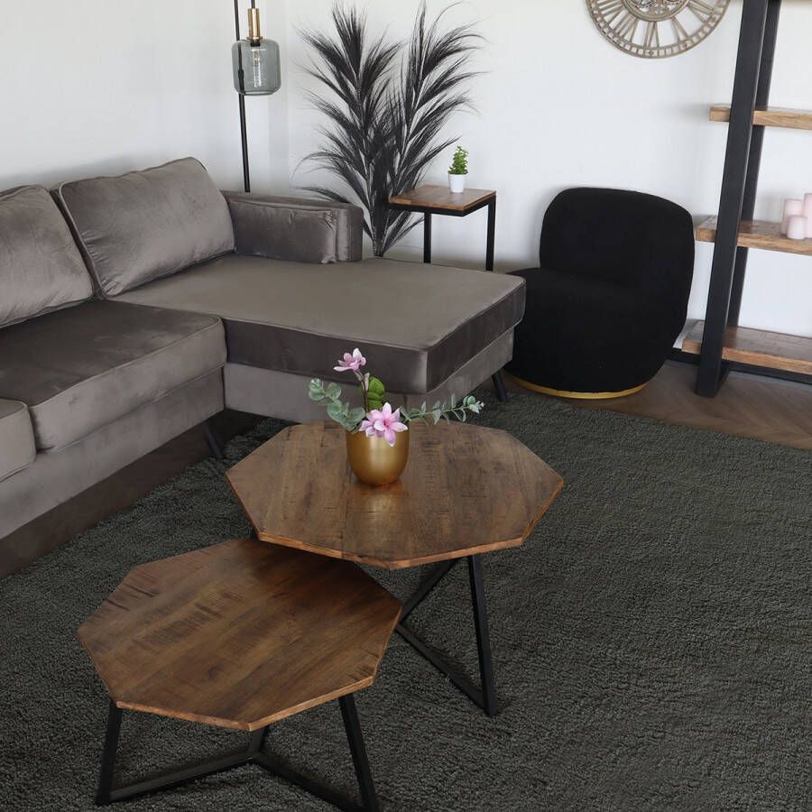 Lizzely Garden & Living Vloerkleed rechthoek 230x340cm groen hoogpolig tapijt Avelyn fluffy vloerkleed