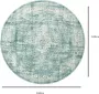 Lizzely Garden & Living Vloerkleed rond vintage 100cm wit donkerblauw perzisch oosters tapijt - Thumbnail 2