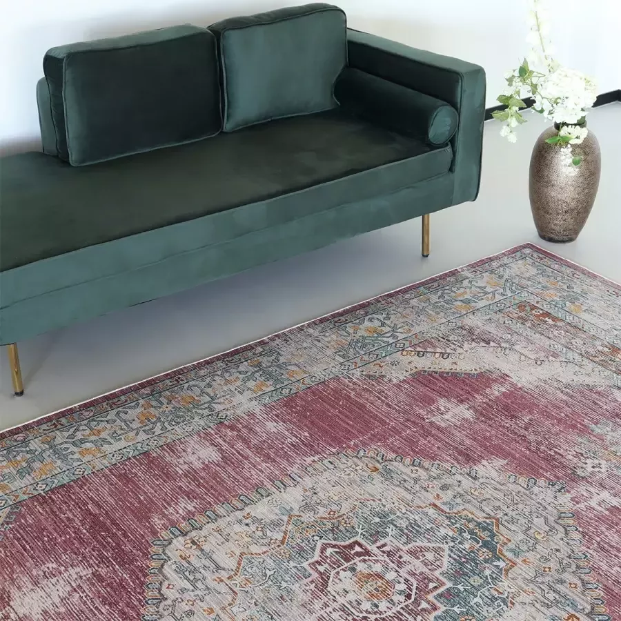 Lizzely Garden & Living Vloerkleed vintage 200x350cm rood perzisch oosters tapijt