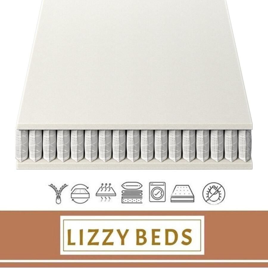 LizzyBeds Pocket Comfort 3000 XXL Pocketvering Matras 140x210x25