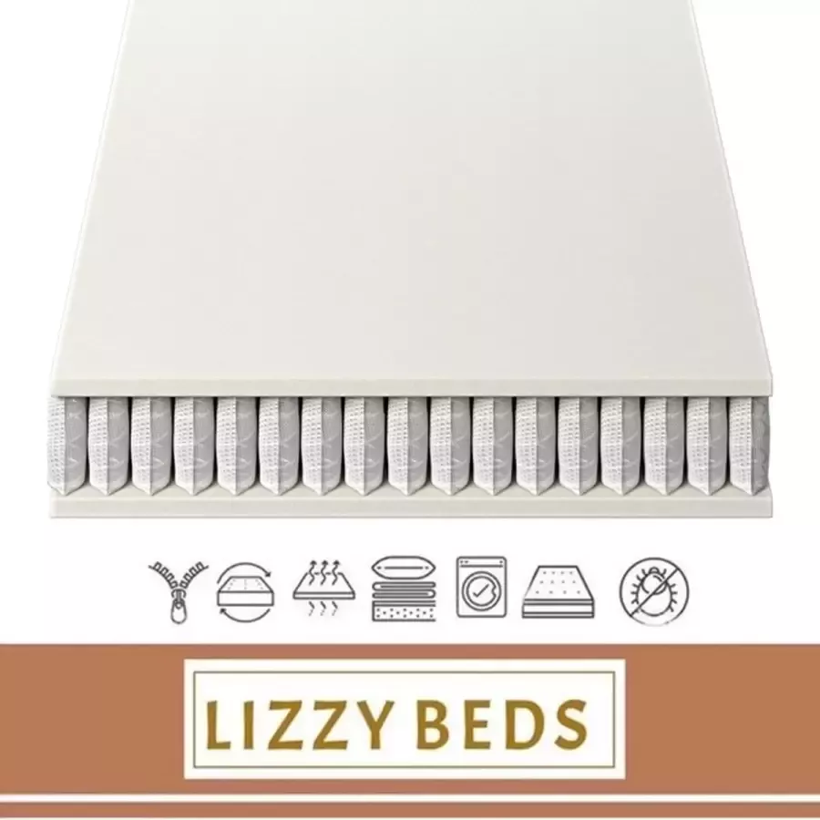 LizzyBeds Pocket Comfort 3000 XXL Pocketvering Matras 120x200x25