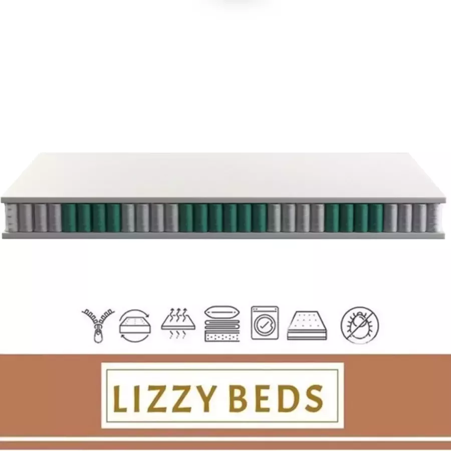 LizzyBeds Pocket Comfort 3000 XXL Pocketvering Matras 140x200x25